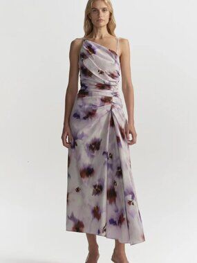 A.L.C. Juno Asymmetric Floral Midi Dress